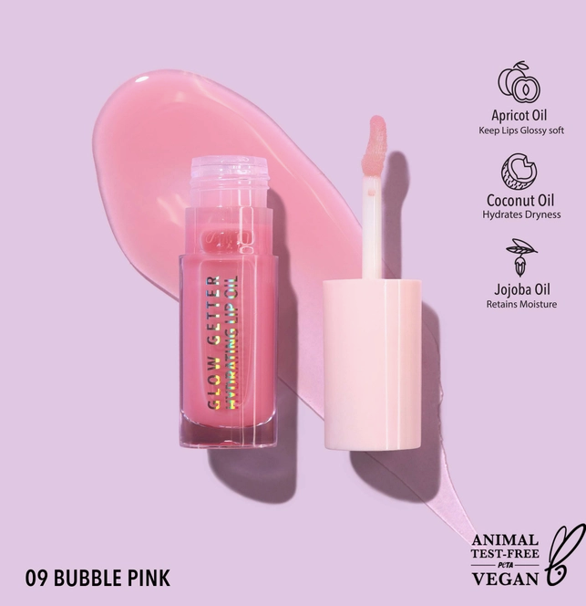 Moira Glow Getter Hydrating Lip Oil (009, Bubble Pink)