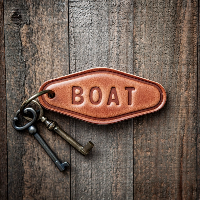Boat Leather Keychain