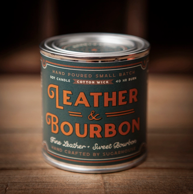 Leather & Bourbon Soy Paint Can Candle