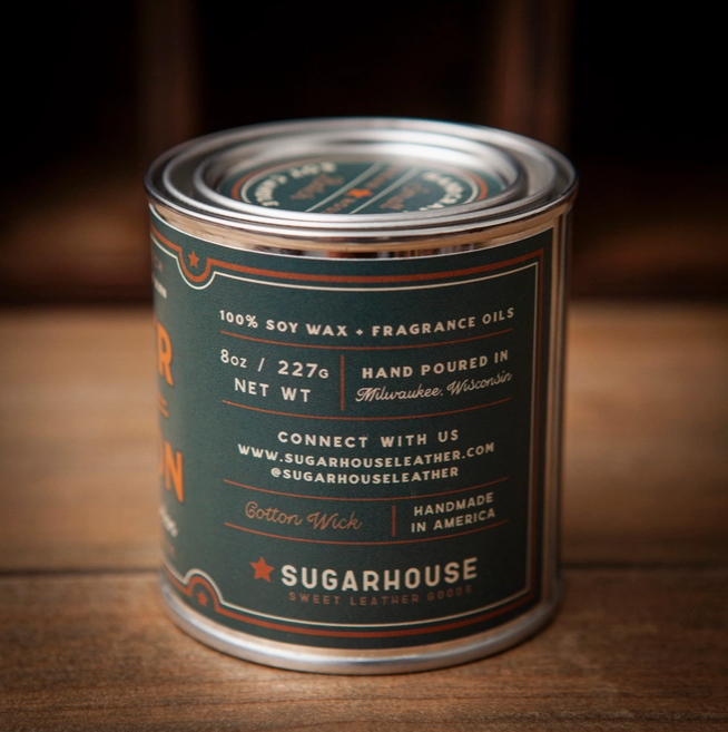 Leather & Bourbon Soy Paint Can Candle