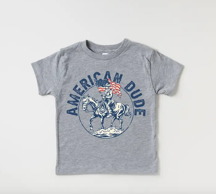 Youth Grey American Dude Tee