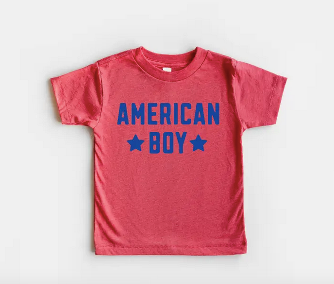 Youth Red Heather American Boy Tee