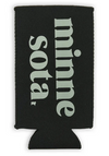 Black Stacked MN Slim Can Cooler