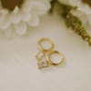 Gold Sophie Baguette Diamond Dangle Hoops