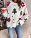 White Holiday Scalloped Sweater