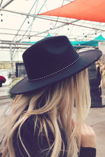 Black Felt Bow Panama Hat