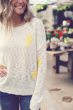 Cream Burnout Sweater