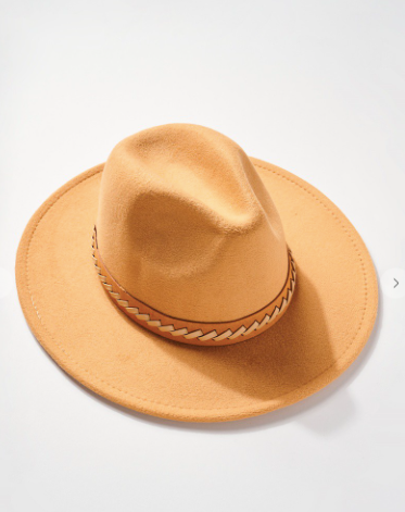 Camel Faux Wool Rancher Hat